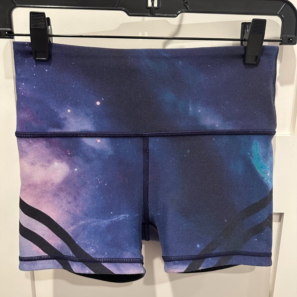 Ivivva by Lululemon Reversible Black/Galaxy Booty Shorts